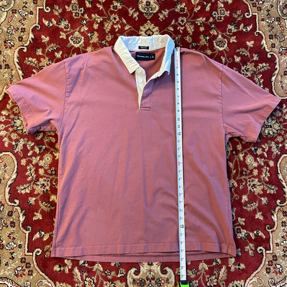 Abercrombie and Fitch Mens Red Rugby Shirt